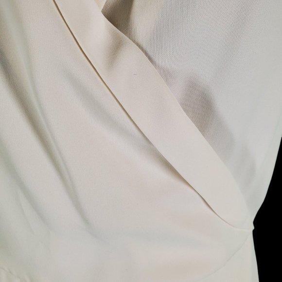 TopShop Tuxedo Romper Wrap Sleeveless Dress Skort Dress Ivory Crepe Satin Sz 6 - Picture 10 of 12